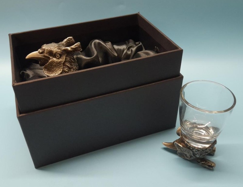 animal head shot glasses x 2