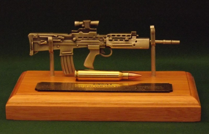 Pewter Miniature 1/6th Guns on Wooden Plinths