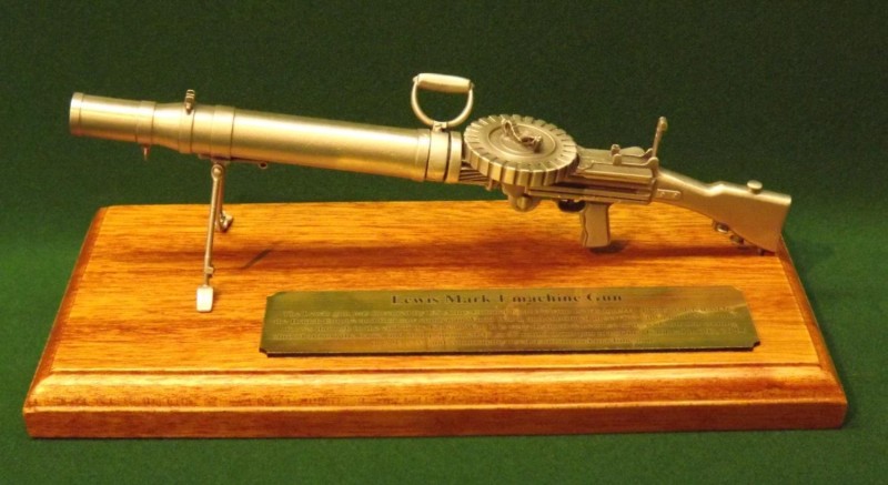 Pewter Miniature 1/6th Guns on Wooden Plinths