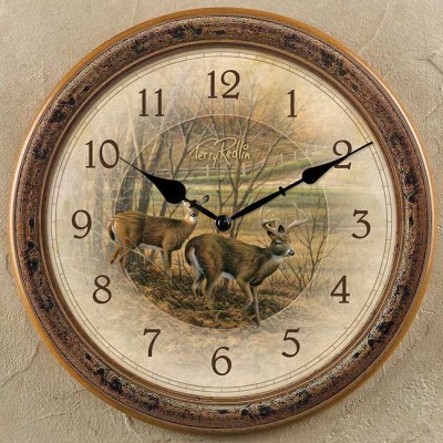 quartz wall clock "indian summer" - deer